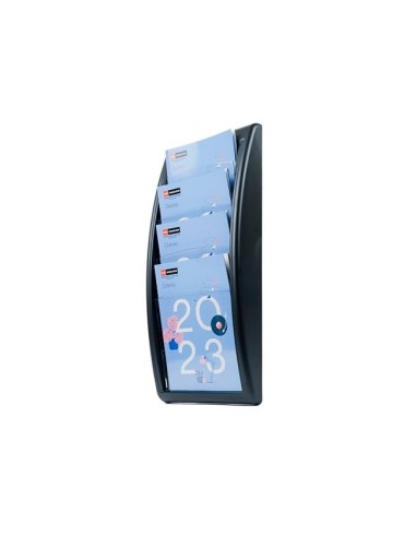 EXPOSITOR MURAL FAST DIN A4 NEGRO 5 CASILLAS 650X228X95 MM