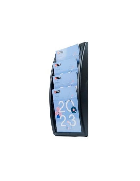 EXPOSITOR MURAL FAST DIN A4 NEGRO 5 CASILLAS 650X228X95 MM