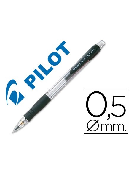 PORTAMINAS PILOT SUPER GRIP NEGRO 0,5 MM SUJECION CAUCHO