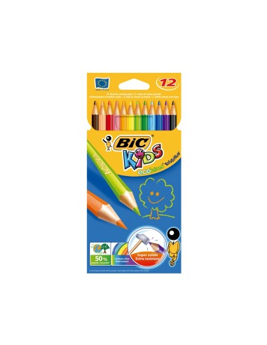 LAPICES COL.BIC KID EVOLUTION ESTUCHE 12 COL.SURT. MINA ULTRA