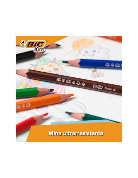LAPICES COL.BIC KID EVOLUTION ESTUCHE 12 COL.SURT. MINA ULTRA
