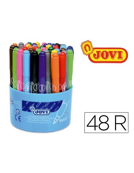 ROTULADOR JOVI MAXI 13 MM BOTE 48 UDS. 12 COL.4 UDS. CADA COLOR.