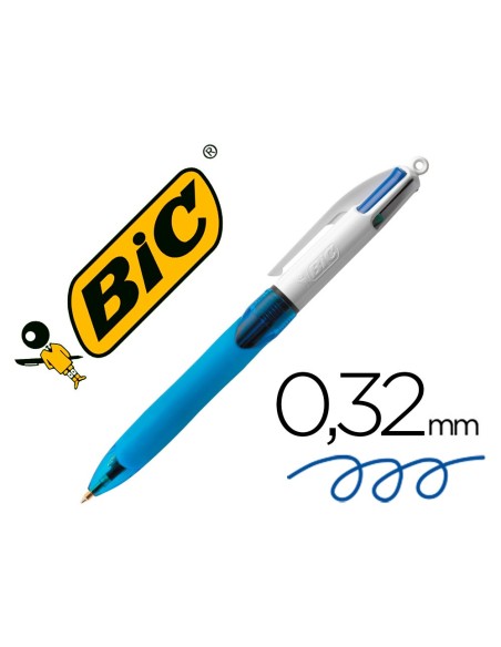 BOLIGRAFO BIC CUATRO COL.C/GRIP CAUCHO ERGONOMICO PUNTA MEDIA 1MM