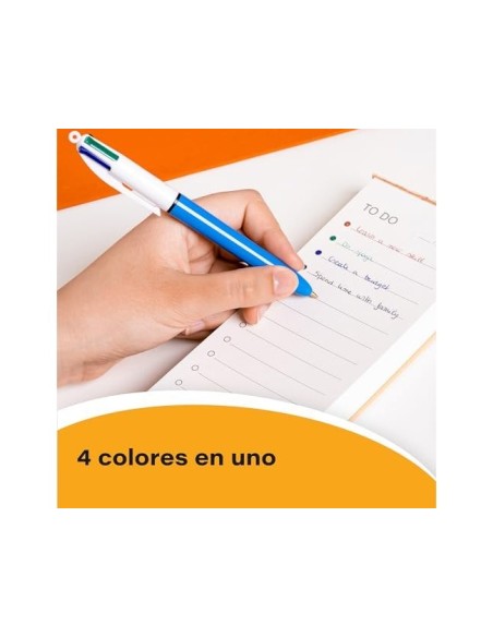 BOLIGRAFO BIC CUATRO COL.C/GRIP CAUCHO ERGONOMICO PUNTA MEDIA 1MM