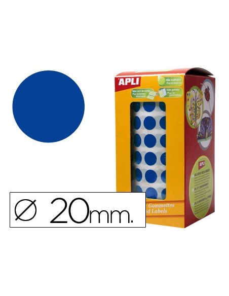 GOMETS APLI ROLLO 59H CIRCULO Ø 20 MM AZUL 1.770 UDS. (04860)