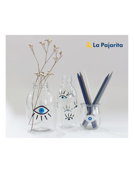 PINTURA LACA CRISTAL LA PAJARITA SET 6 COL.SURT. +PINCEL