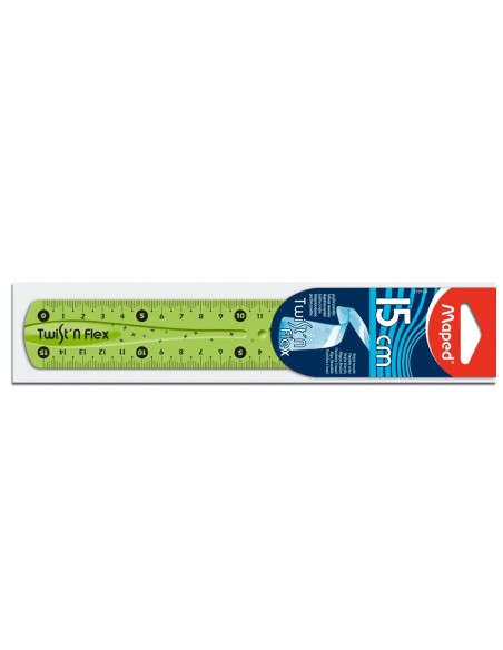 REGLA PLASTICO FLEXIBLE MAPED 15 CM COL.SURT.