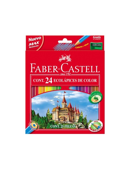 LAPICES COL.FABER-CASTELL C/ 24 COL.HEXAGONAL MADERA REFORESTADA