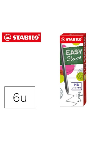 MINAS STABILO EASY ERGO GRAFITO HB 3,15 MM CAJITA 6 MINAS