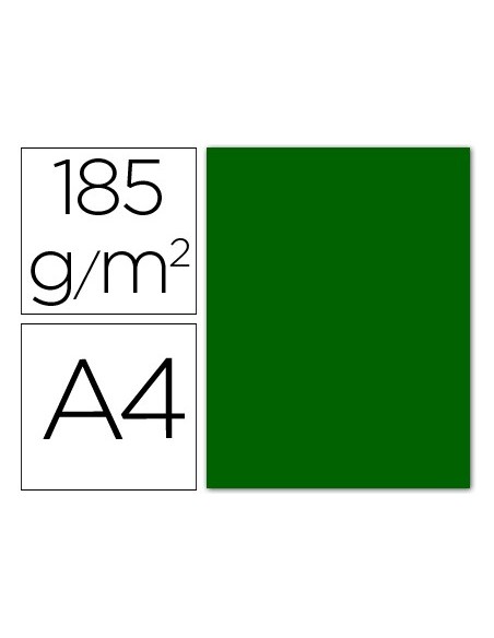 CARTULINA GUARRO DIN A4 VERDE BILLAR 185 GR PAQUETE 50 H 200040172