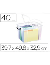 CONTENEDOR PLASTICO CEP 40L.397X498X329 MM TPTE.C/TAPA CIERRE HERM.