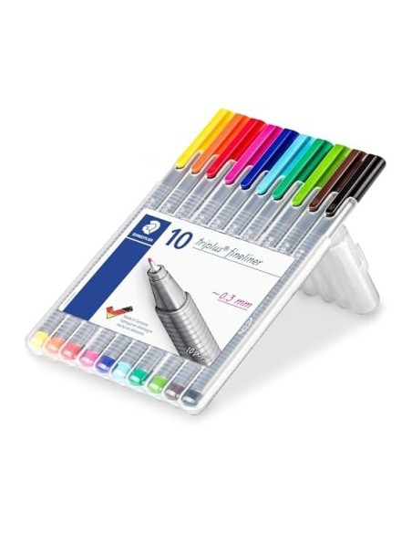 ROTULADOR STAEDTLER TRIPLUS FINELINER ESTUCHE 10 COLORES SURTIDOS
