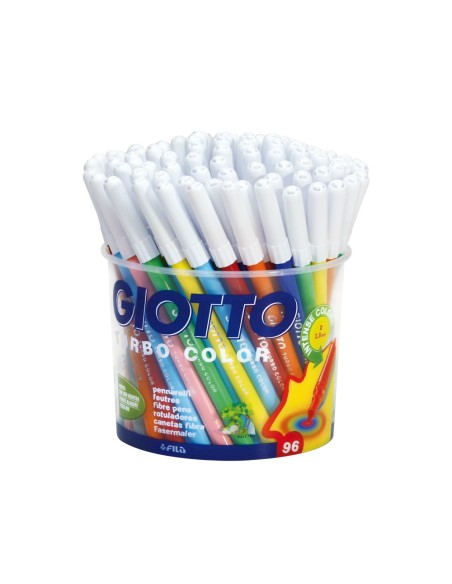 ROTULADOR GIOTTO TURBO 96UD.12 COL.X 8UD.LAVABLES PUNTA BLOQUEADA