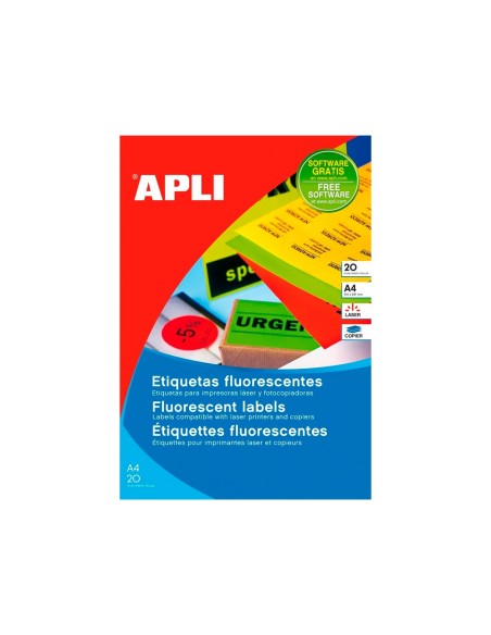ETIQUETA ADH. APLI 02878 210X297MM AM. 20H.