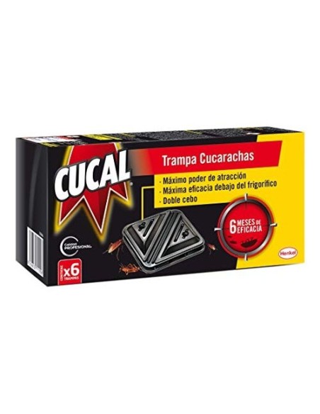 TRAMPA CUCARACHAS CUCALDOBLE CEBO 3 MESES EFICACIA PACK 6 TRAMPAS