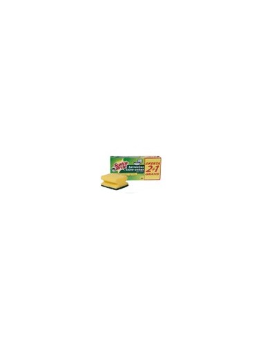 ESTROPAJO SALVAUÑAS SCOTCH BRITE FIBRA VERDE PAQUETE 3X2
