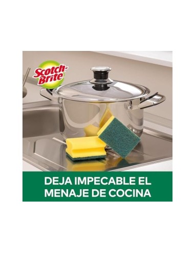 ESTROPAJO SALVAUÑAS SCOTCH BRITE FIBRA VERDE PAQUETE 3X2