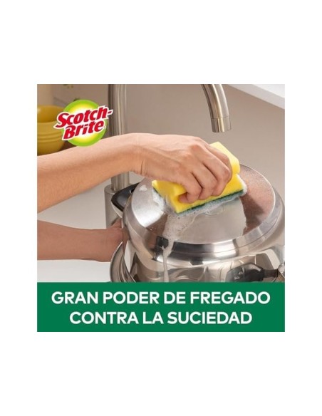ESTROPAJO SALVAUÑAS SCOTCH BRITE FIBRA VERDE PAQUETE 3X2