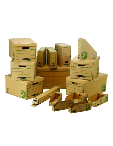 CAJON FELLOWES CARTON RECICLADO 4 CAJAS ARCHIVO 80MM