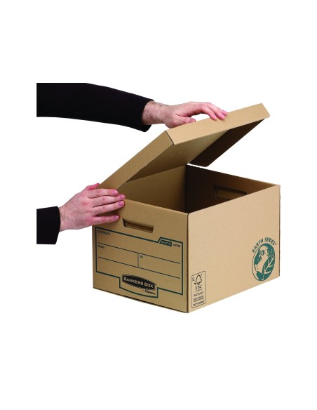 CAJON FELLOWES CARTON RECICLADO 4 CAJAS ARCHIVO 80MM
