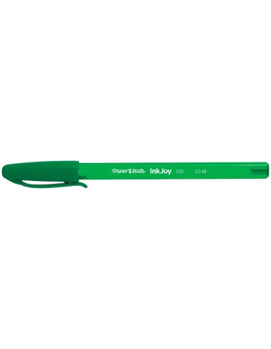 BOLIGRAFO PAPER MATE INKJOY 100 PUNTA MEDIA TRAZO 1 MM VERDE