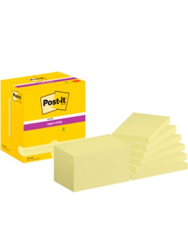 BLOC NOTAS ADH.POST-IT SUPER STICKY 76X127MM 6UD. 100H. AM.CANARIO