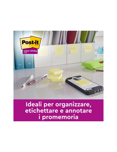 BLOC NOTAS ADH.POST-IT SUPER STICKY 76X127MM 6UD. 100H. AM.CANARIO