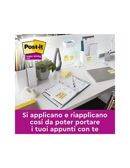 BLOC NOTAS ADH.POST-IT SUPER STICKY 76X127MM 6UD. 100H. AM.CANARIO