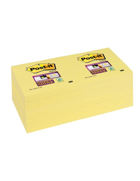 BLOC NOTAS ADH.POST-IT SUPER STICKY 76X127MM 6UD. 100H. AM.CANARIO