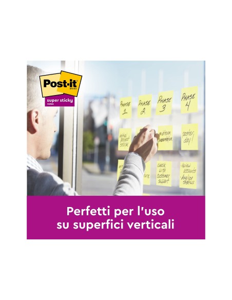BLOC NOTAS ADH.POST-IT SUPER STICKY 76X127MM 6UD. 100H. AM.CANARIO