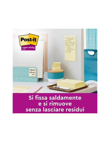 BLOC NOTAS ADH.POST-IT SUPER STICKY 76X127MM 6UD. 100H. AM.CANARIO
