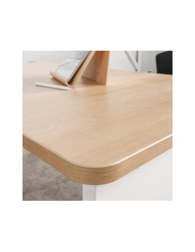 MESA ROCADA SERIE WORK 180X120 CM DERECHA ACABADO AW04 BLANCO/BLANCO