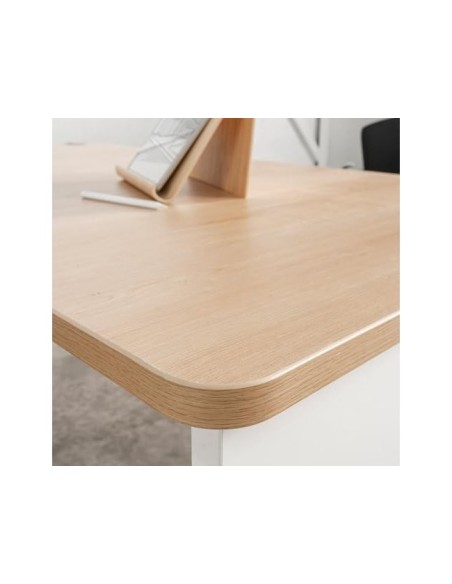 MESA ROCADA SERIE WORK 180X120 CM DERECHA ACABADO AW04 BLANCO/BLANCO