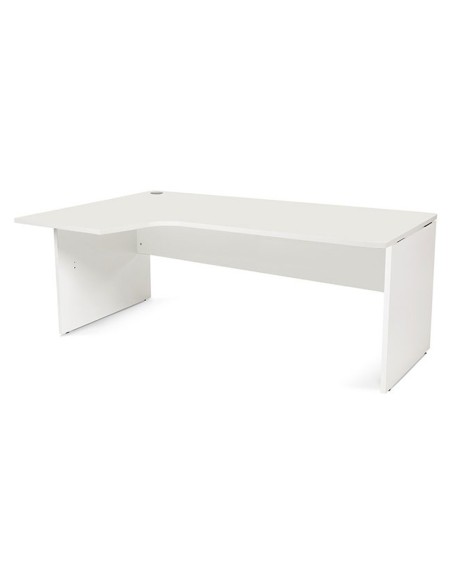 MESA ROCADA SERIE WORK 160X120 CM IZQUIERDA ACABADO AW04 BL/BL