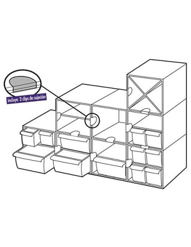 ARCHICUBO ARCHIVO 2000 2 CAJ. ORGANIZADOR MODULAR PLASTICO 190X152X15