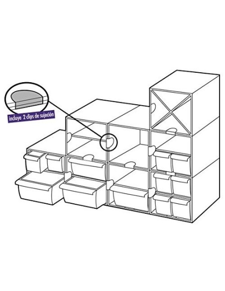 ARCHICUBO ARCHIVO 2000 2 CAJ. ORGANIZADOR MODULAR PLASTICO 190X152X15