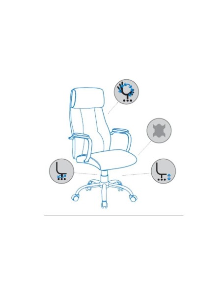 SILLA ROCADA DIRECCION SIMIL PIEL C/BRAZOS METALICOS SISTEMA BASCULAN