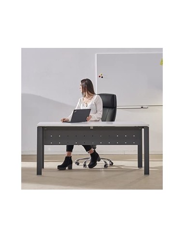 SILLA ROCADA DIRECCION SIMIL PIEL C/BRAZOS METALICOS SISTEMA BASCULAN