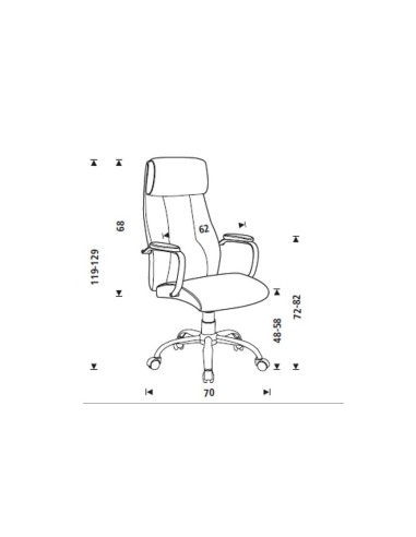 SILLA ROCADA DIRECCION SIMIL PIEL C/BRAZOS METALICOS SISTEMA BASCULAN