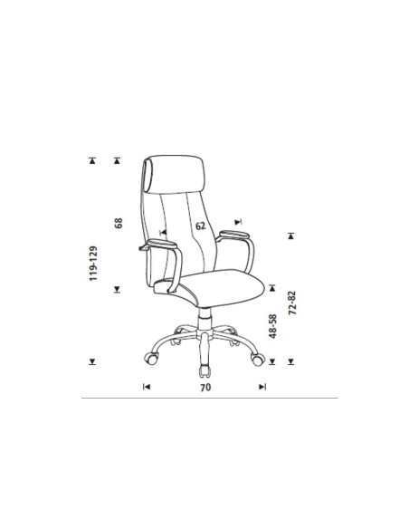 SILLA ROCADA DIRECCION SIMIL PIEL C/BRAZOS METALICOS SISTEMA BASCULAN