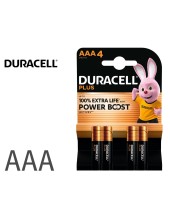 PILAS DURACELL ALCALINA PLUS AAA BLISTER C/4 PILAS