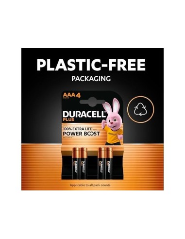 PILAS DURACELL ALCALINA PLUS AAA BLISTER C/4 PILAS