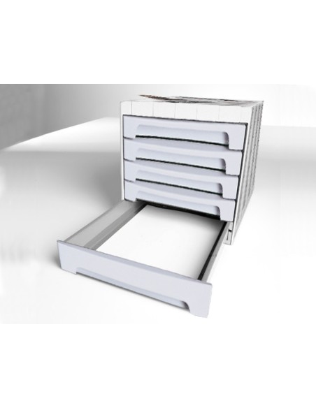 FICHERO CAJ. SOBREM.37X30,5X21,5 CM BANDEJA ORG.SUPERIOR 5 CAJ. GRIS