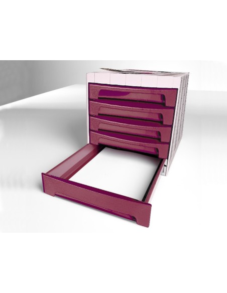 FICHERO CAJ. SOBREM.37X30,5X21,5 CM BANDEJA ORG.SUPERIOR 5 CAJ. BURDE