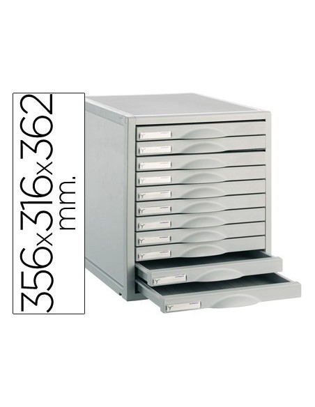 FICHERO CAJON SOBREM.8211C 356X316X362 MM 11 CAJ. COLOR GRIS