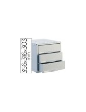 FICHERO CAJ. SOBREM.ARCHISYSTEM 356X316X303 MM 3 CAJ. COLOR GRIS 2