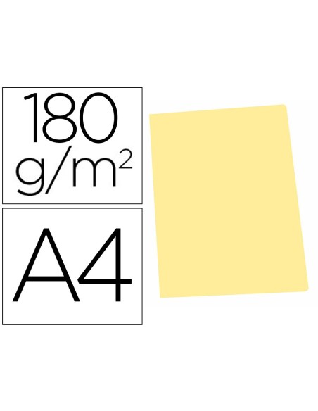 SUBCARPETA A4 180 GR. GIO AMARILLO PASTEL C/50