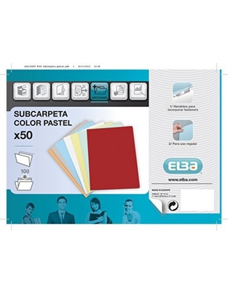 SUBCARPETA A4 180 GR. GIO ROJO PASTEL C/50