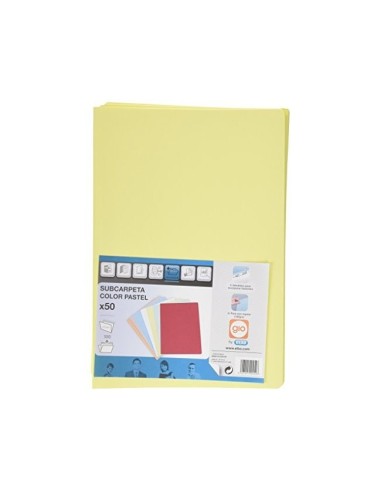 SUBCARPETA FL 180 GR. GIO AMARILLO PASTEL C/50