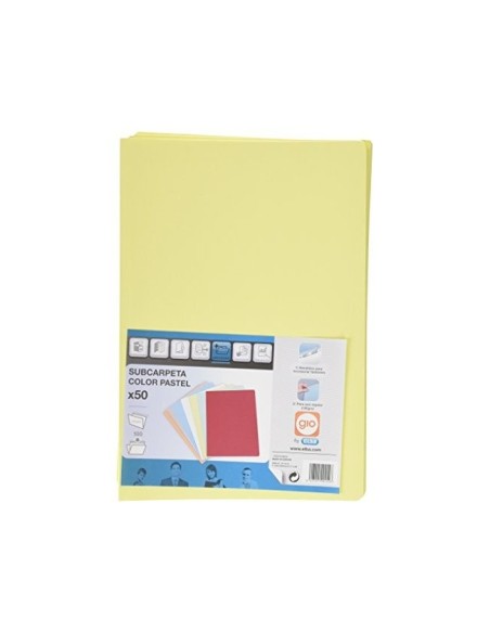 SUBCARPETA FL 180 GR. GIO AMARILLO PASTEL C/50